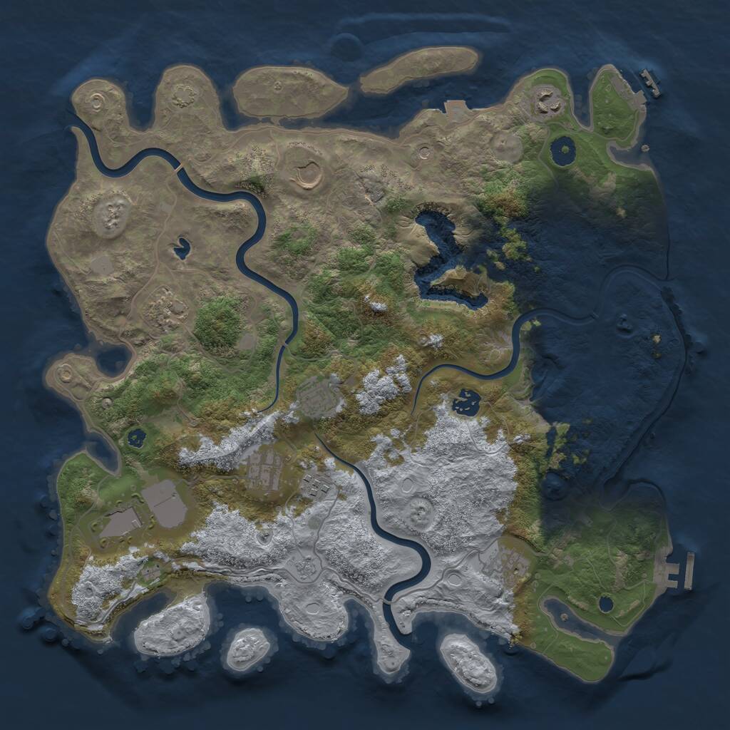 Rust Map: Procedural Map, Size: 4000, Seed: 1153250810, 15 Monuments
