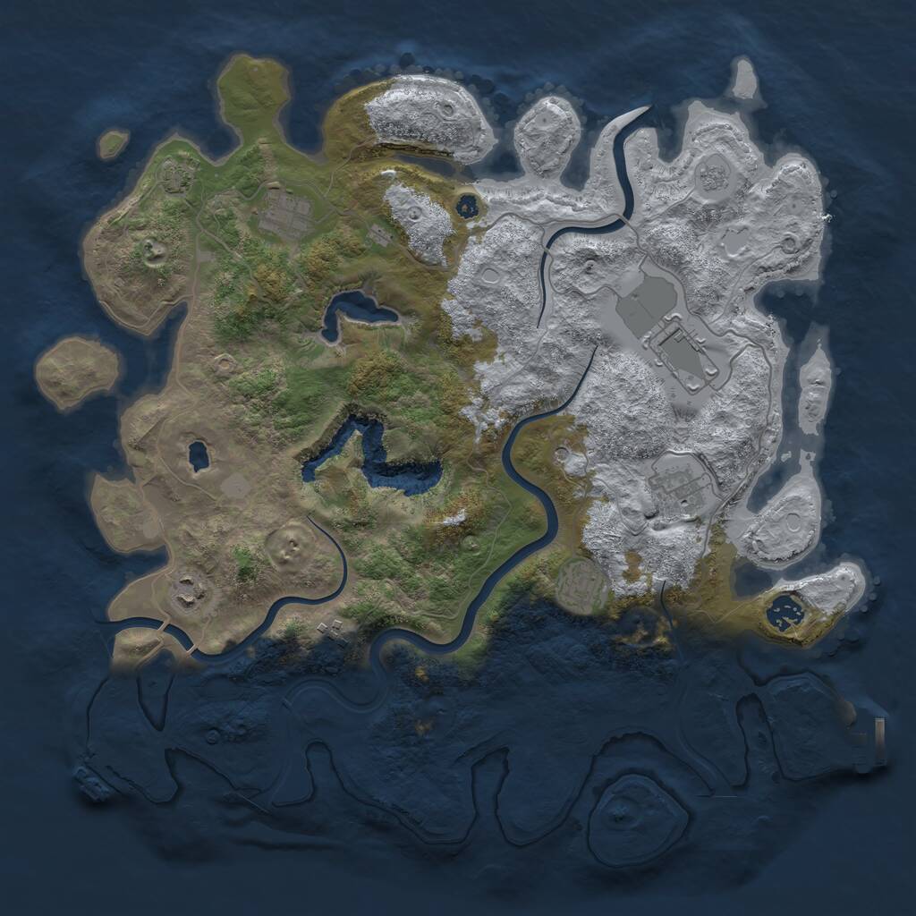 Rust Map: Procedural Map, Size: 4000, Seed: 1882552556, 13 Monuments