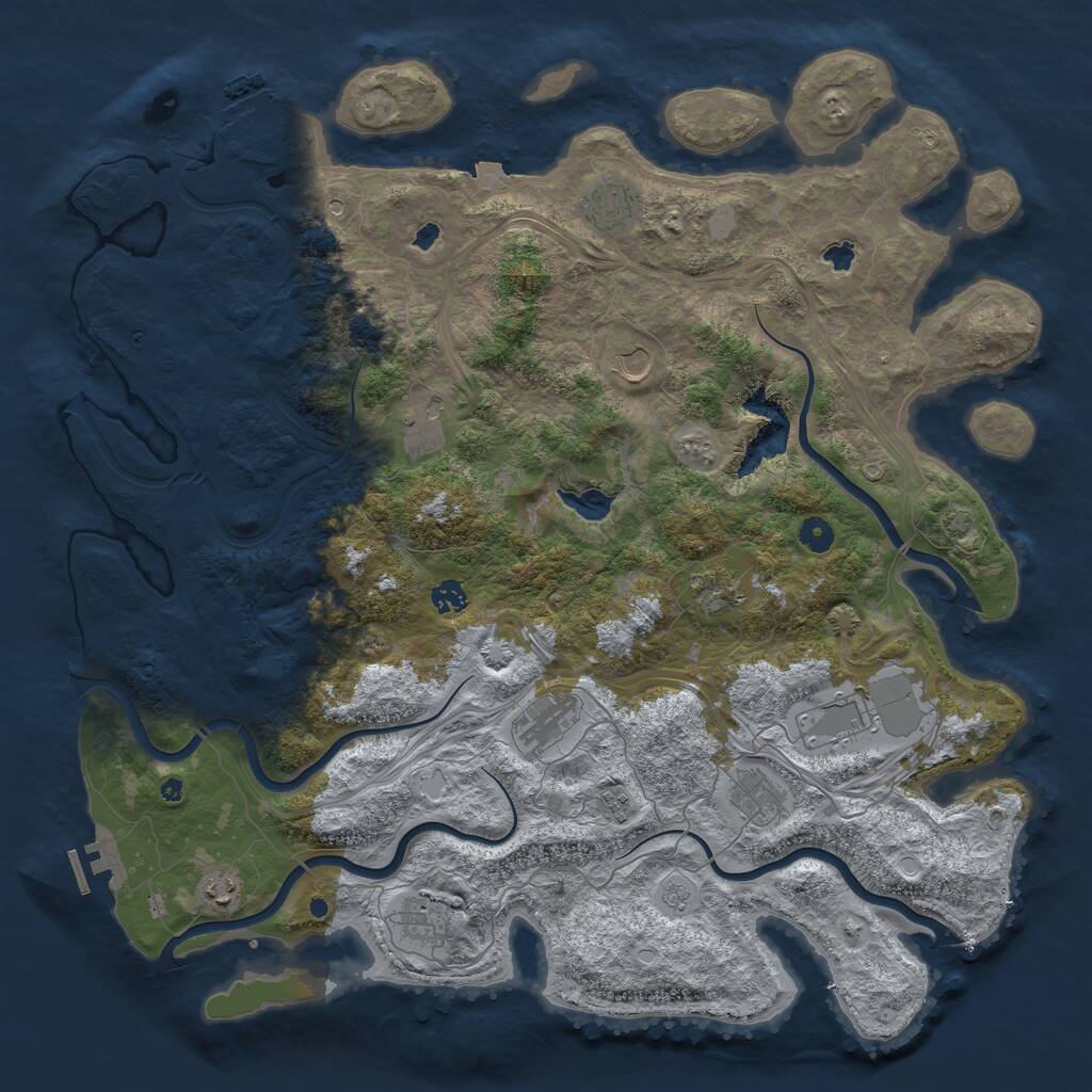 Rust Map: Procedural Map, Size: 4750, Seed: 1235098950, 17 Monuments