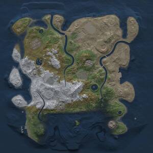 Thumbnail Rust Map: Procedural Map, Size: 3500, Seed: 9745009, 14 Monuments