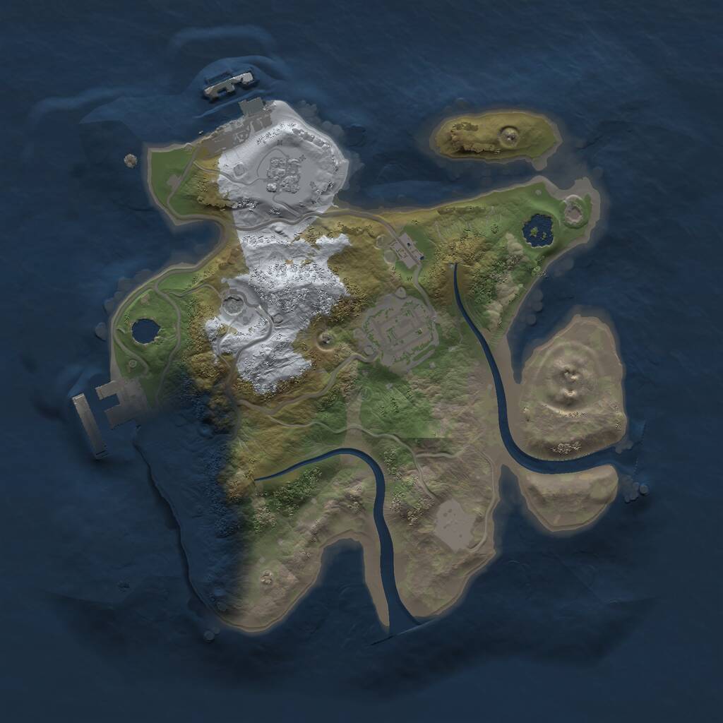 Rust Map: Procedural Map, Size: 2250, Seed: 123145256, 6 Monuments