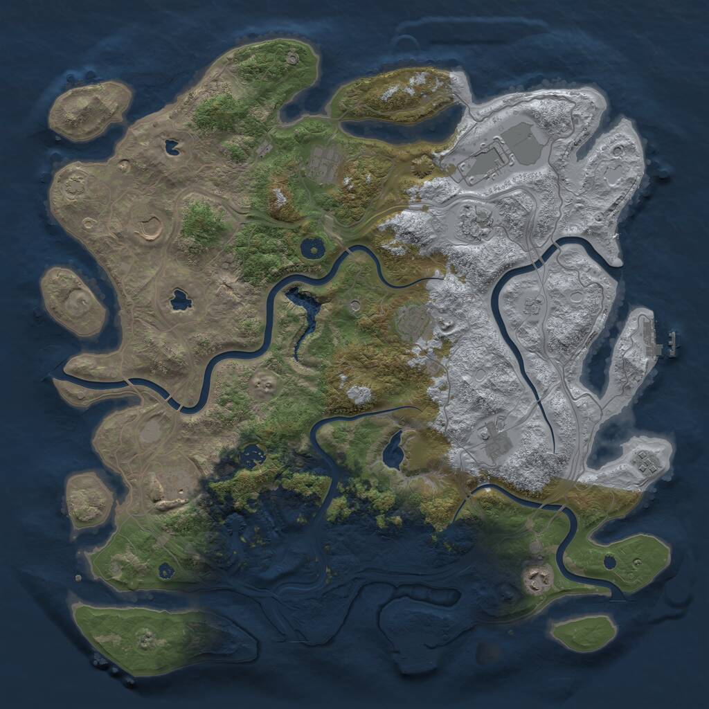 Rust Map: Procedural Map, Size: 4500, Seed: 19932002, 16 Monuments