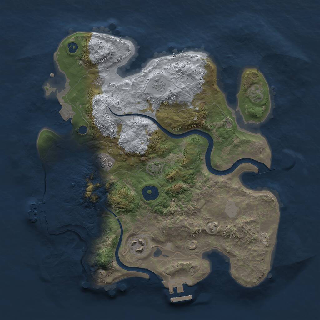 Rust Map: Procedural Map, Size: 3000, Seed: 1245256299, 8 Monuments