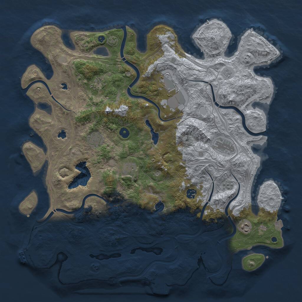 Rust Map: Procedural Map, Size: 4500, Seed: 1592604051, 14 Monuments
