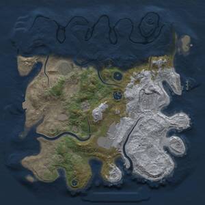 Thumbnail Rust Map: Procedural Map, Size: 3500, Seed: 1349726098, 11 Monuments
