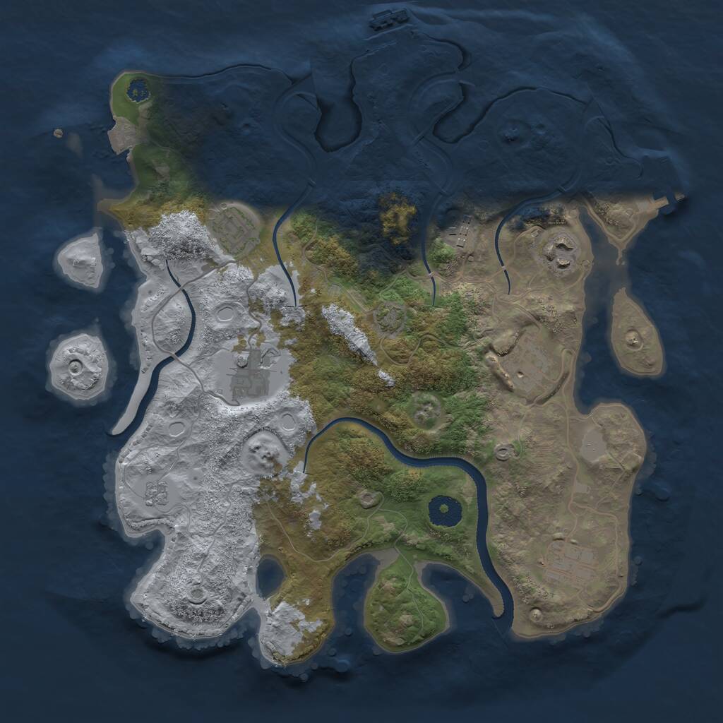Rust Map: Procedural Map, Size: 3300, Seed: 1763585007, 11 Monuments