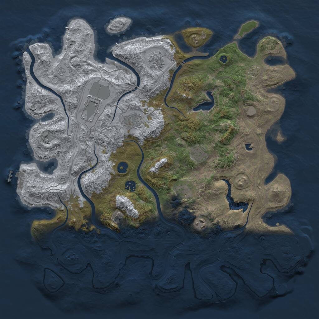 Rust Map: Procedural Map, Size: 4250, Seed: 566242252, 14 Monuments