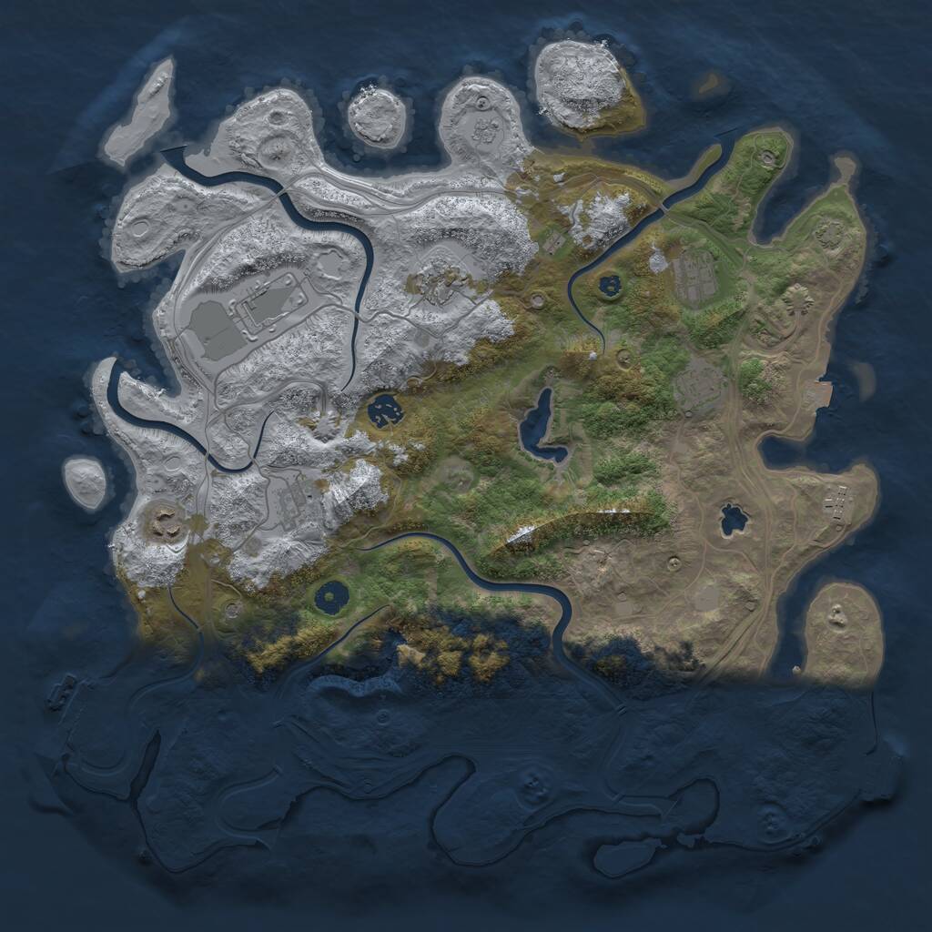 Rust Map: Procedural Map, Size: 4250, Seed: 3515415, 14 Monuments