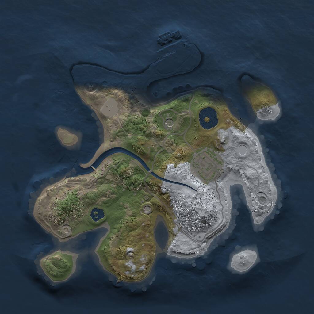 Rust Map: Procedural Map, Size: 2300, Seed: 1888597638, 4 Monuments