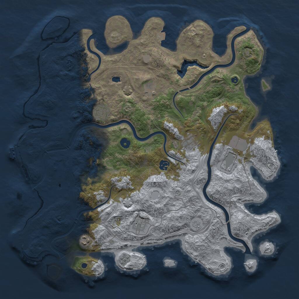 Rust Map: Procedural Map, Size: 4412, Seed: 481981, 14 Monuments