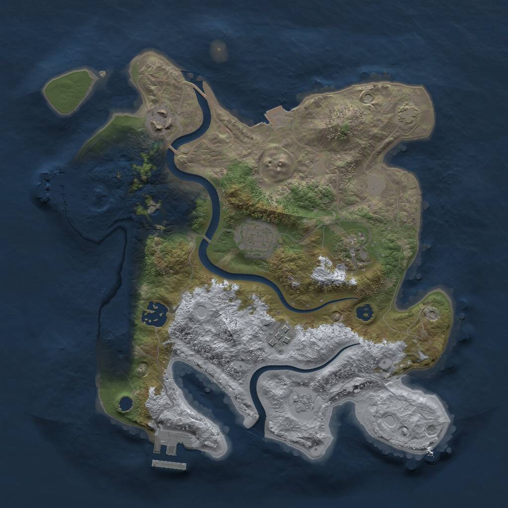 Rust Map: Procedural Map, Size: 3000, Seed: 684007307, 11 Monuments