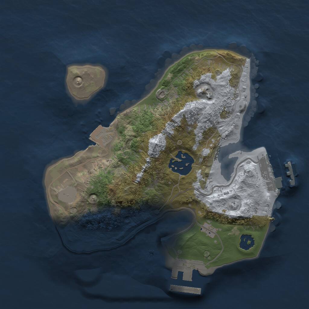 Rust Map: Procedural Map, Size: 2000, Seed: 311632555, 4 Monuments