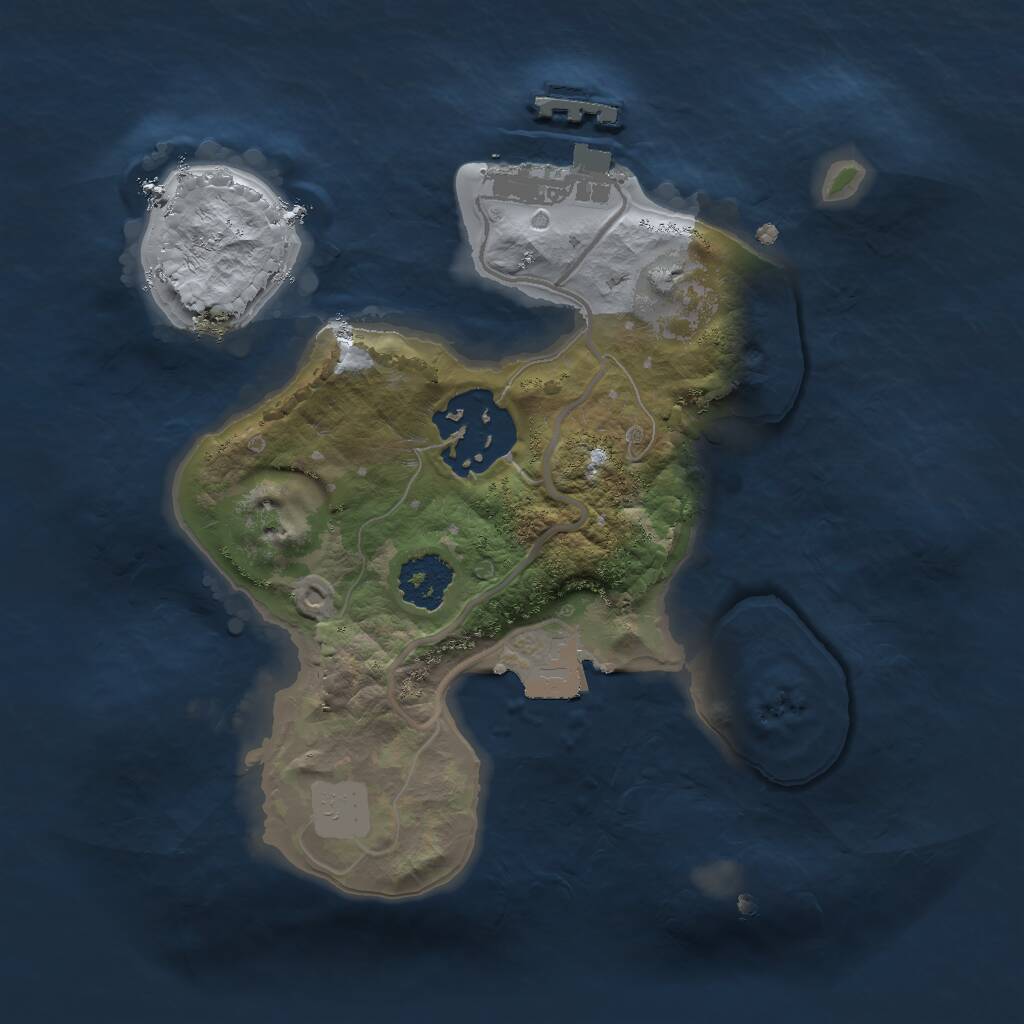 Rust Map: Procedural Map, Size: 1900, Seed: 1467457335, 3 Monuments