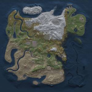 Thumbnail Rust Map: Procedural Map, Size: 3900, Seed: 17517, 15 Monuments