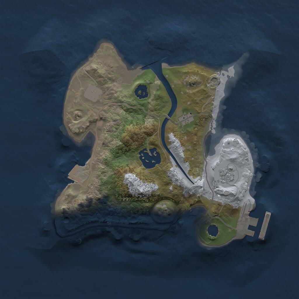 Rust Map: Procedural Map, Size: 2150, Seed: 1340489170, 4 Monuments