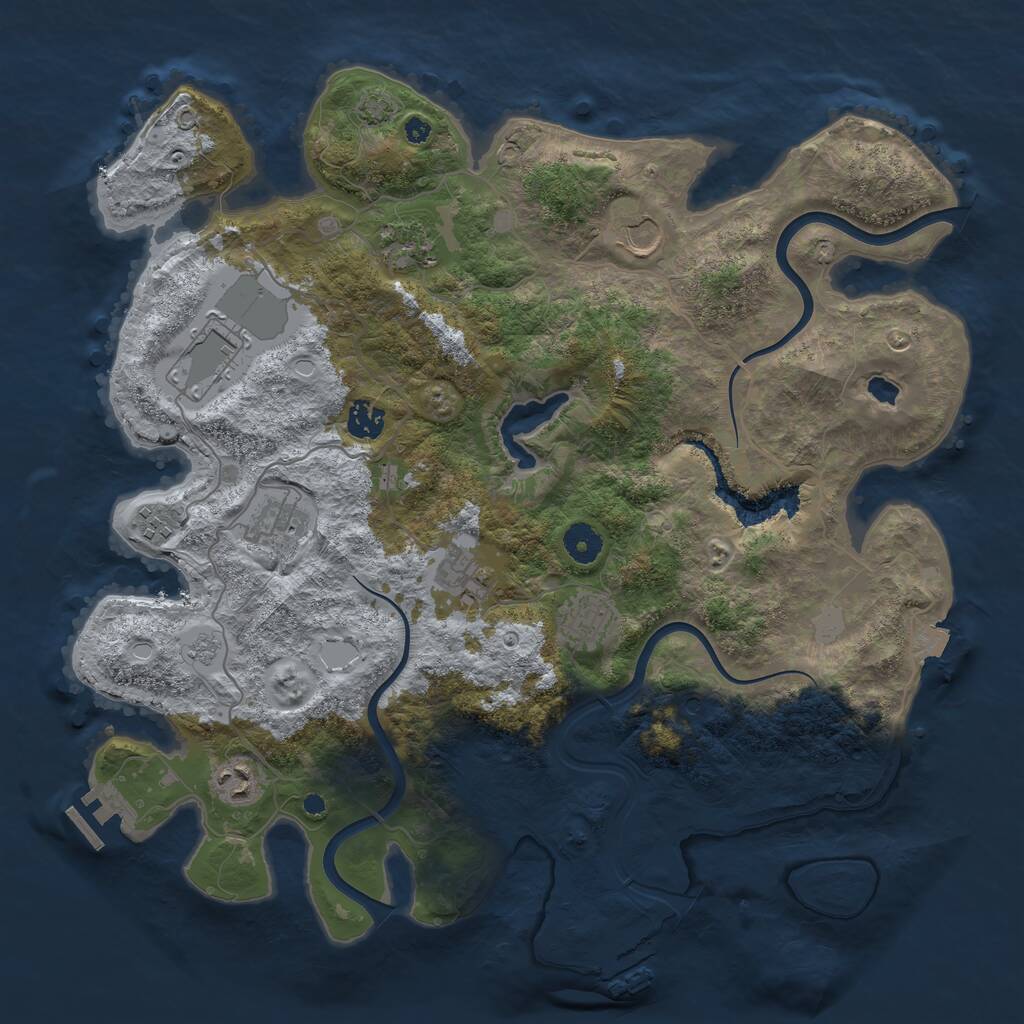 Rust Map: Procedural Map, Size: 4000, Seed: 54331, 15 Monuments