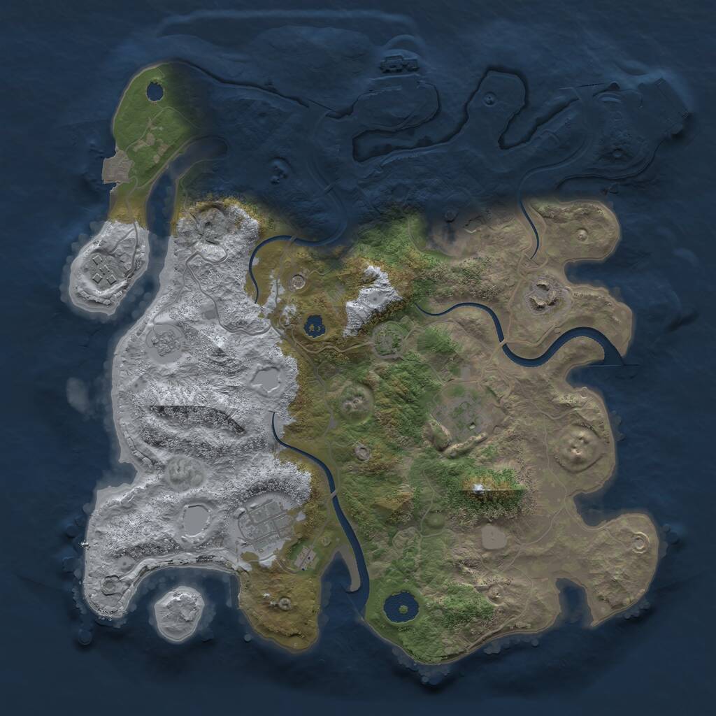 Rust Map: Procedural Map, Size: 3300, Seed: 1626367456, 11 Monuments