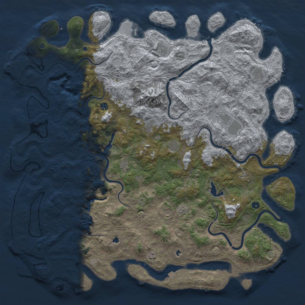 Rust Map: Procedural Map, Size: 6000, Seed: 19612590, 17 Monuments