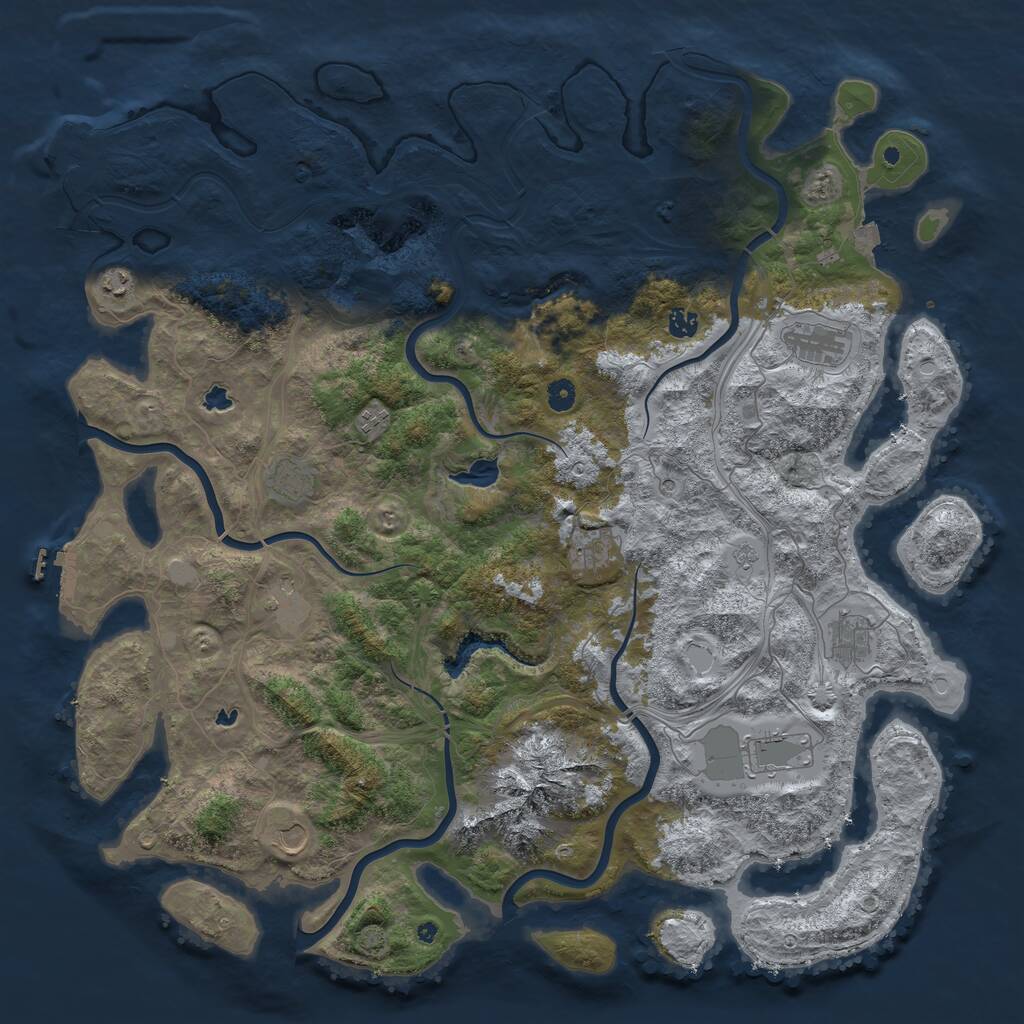 Rust Map: Procedural Map, Size: 5000, Seed: 1680362762, 16 Monuments