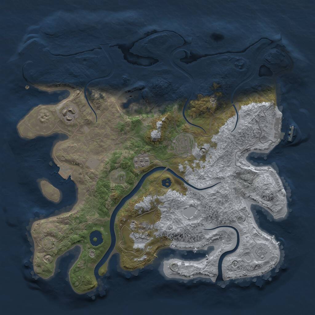 Rust Map: Procedural Map, Size: 3250, Seed: 1488821115, 11 Monuments