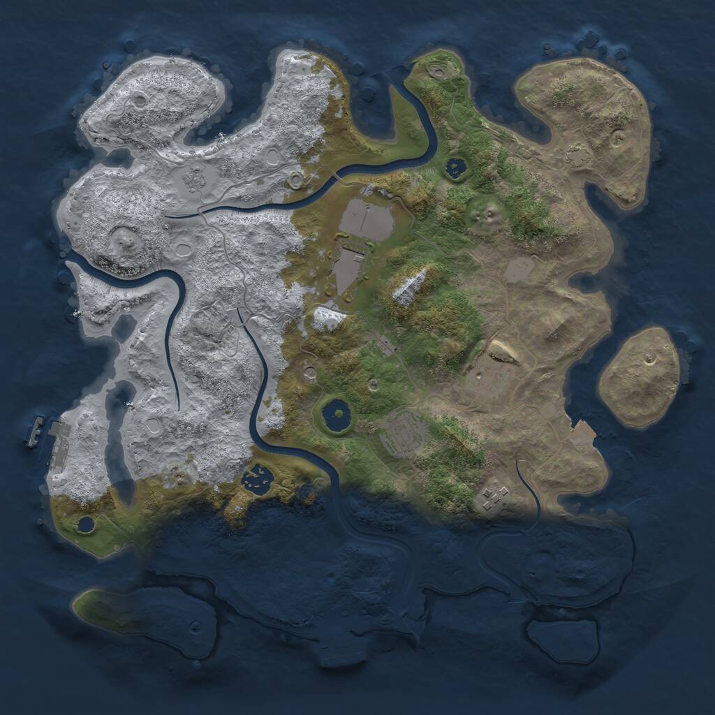 Rust Map: Procedural Map, Size: 3600, Seed: 70193362, 11 Monuments