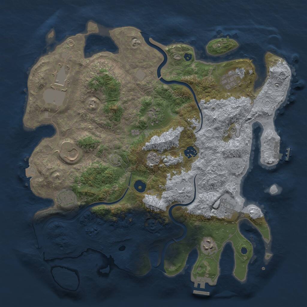 Rust Map: Procedural Map, Size: 3850, Seed: 787854, 15 Monuments