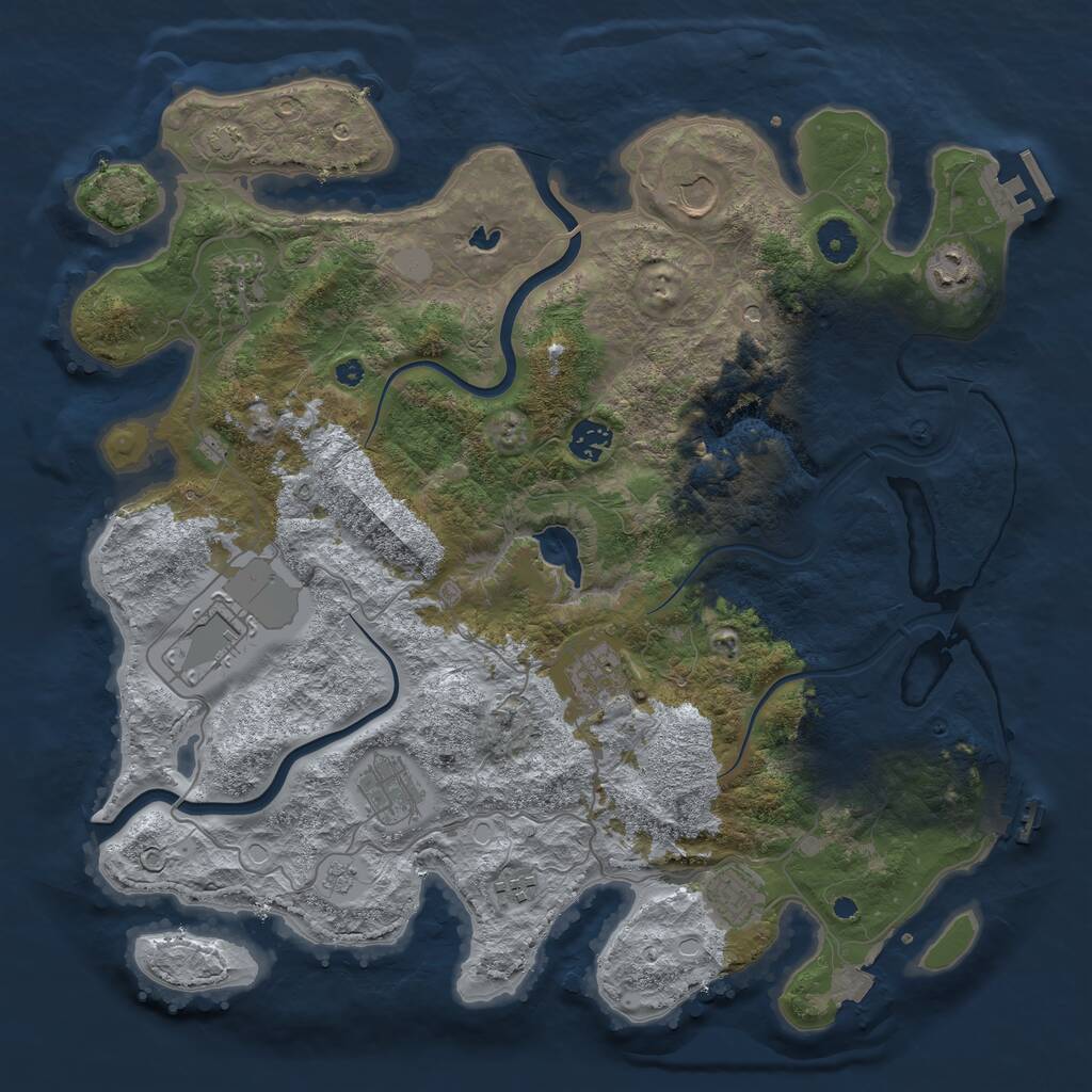 Rust Map: Procedural Map, Size: 4000, Seed: 63088074, 15 Monuments