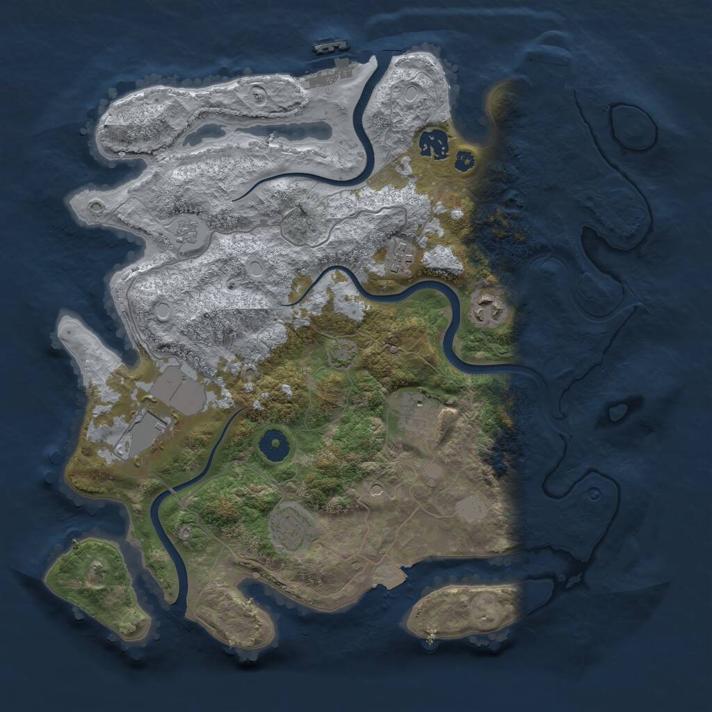 Rust Map: Procedural Map, Size: 3500, Seed: 1587942178, 12 Monuments