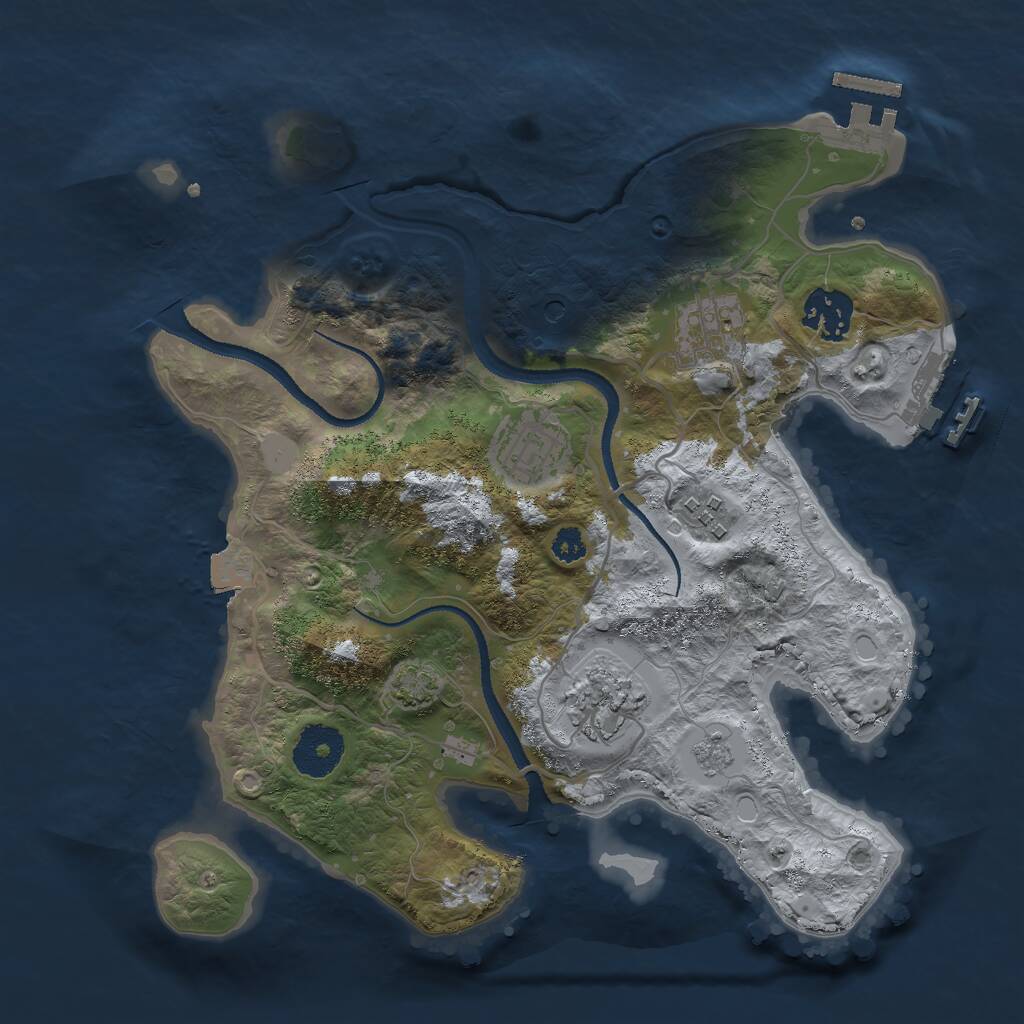 Rust Map: Procedural Map, Size: 3000, Seed: 165431406, 11 Monuments