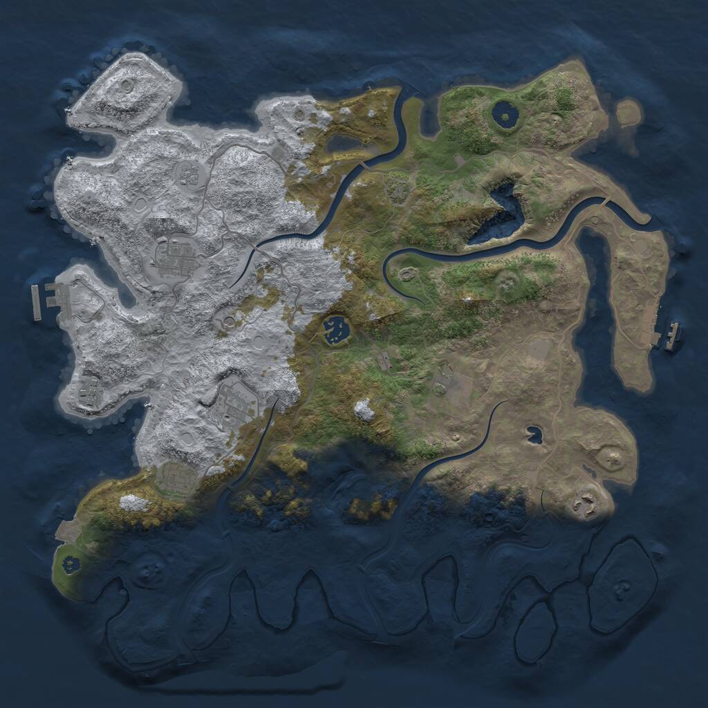 Rust Map: Procedural Map, Size: 4000, Seed: 1915451992, 13 Monuments