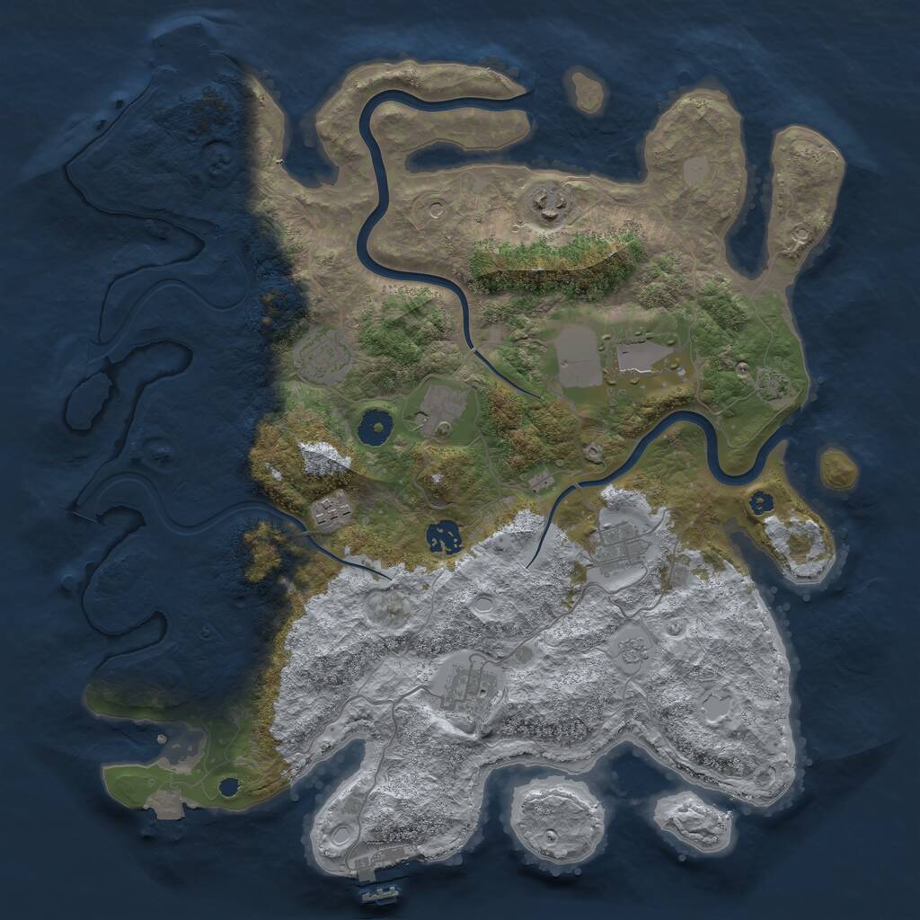 Rust Map: Procedural Map, Size: 3900, Seed: 78785, 14 Monuments