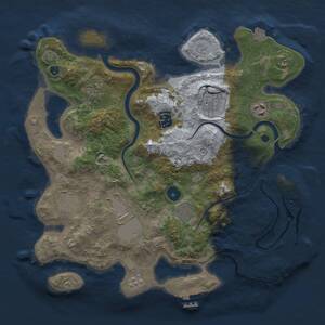 Thumbnail Rust Map: Procedural Map, Size: 3500, Seed: 2016349030, 14 Monuments