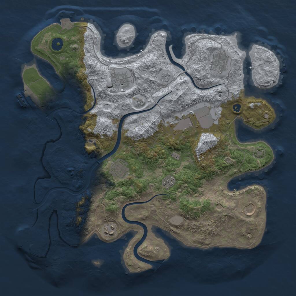 Rust Map: Procedural Map, Size: 3600, Seed: 462389, 13 Monuments
