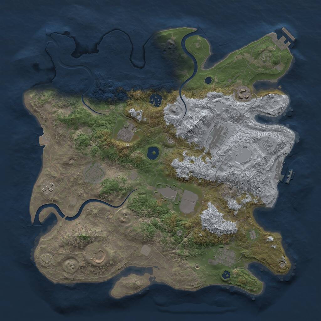 Rust Map: Procedural Map, Size: 3800, Seed: 8914882, 15 Monuments