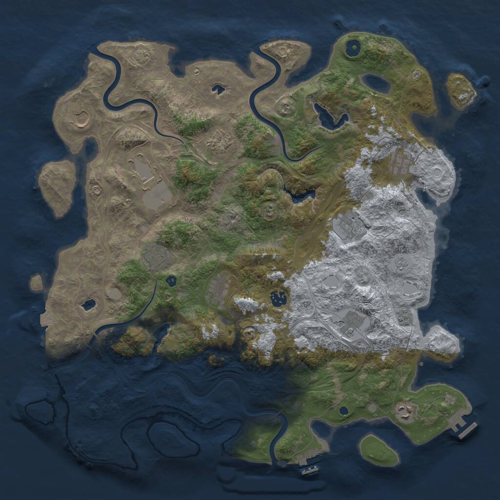 Rust Map: Procedural Map, Size: 4600, Seed: 1684403726, 17 Monuments