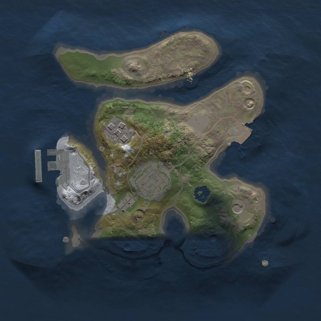 Rust Map: Procedural Map, Size: 2000, Seed: 43692545, 5 Monuments