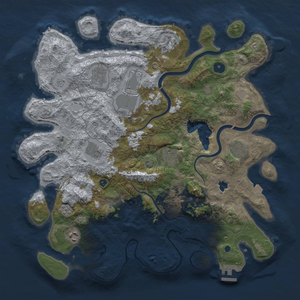 Rust Map: Procedural Map, Size: 4000, Seed: 2083506846, 13 Monuments