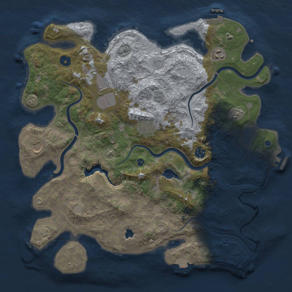 Rust Map: Procedural Map, Size: 4000, Seed: 953718339, 12 Monuments