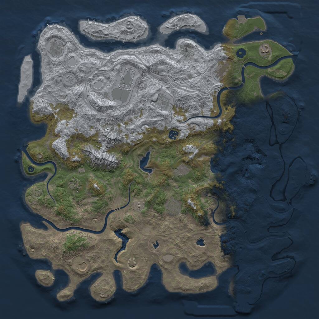 Rust Map: Procedural Map, Size: 5000, Seed: 1154272946, 17 Monuments