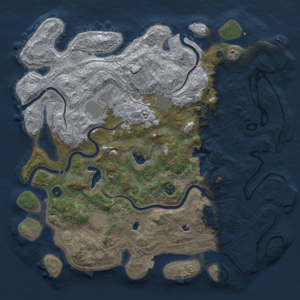 Rust Map: Procedural Map, Size: 4500, Seed: 976563969, 13 Monuments