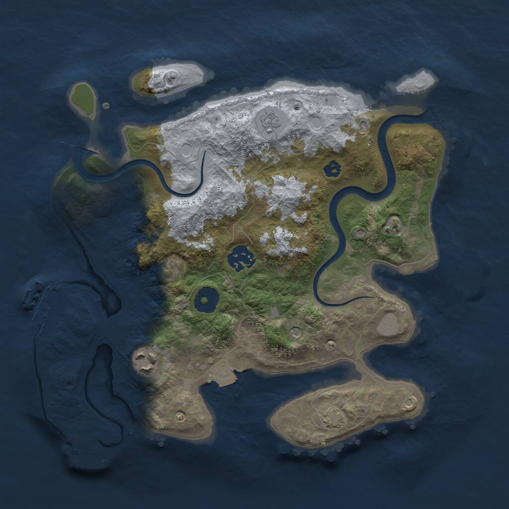 Rust Map: Procedural Map, Size: 3000, Seed: 4361, 8 Monuments