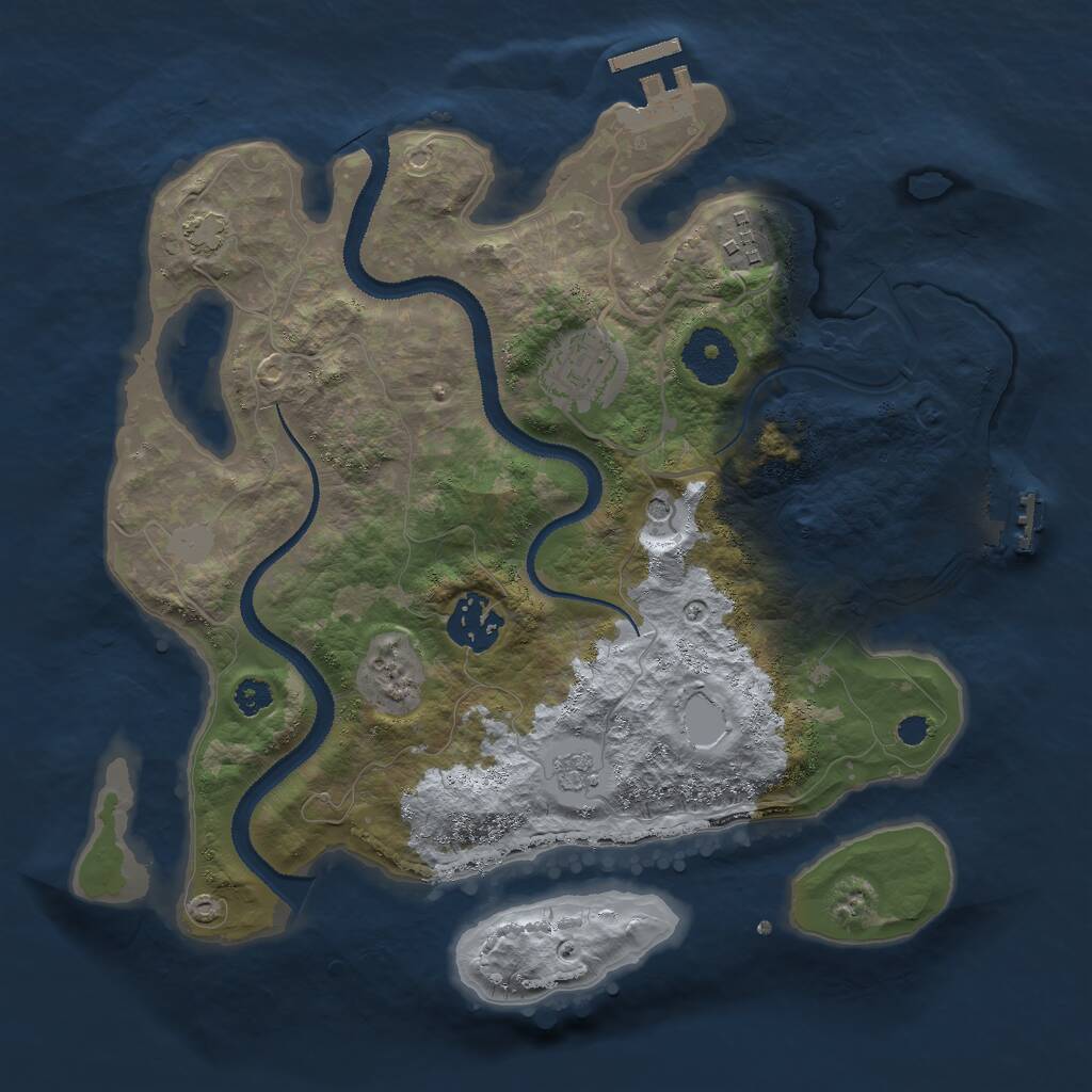 Rust Map: Procedural Map, Size: 3000, Seed: 2546811, 9 Monuments