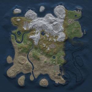 Thumbnail Rust Map: Procedural Map, Size: 3500, Seed: 784217621, 13 Monuments