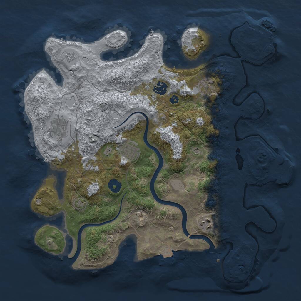 Rust Map: Procedural Map, Size: 3400, Seed: 2106593295, 11 Monuments
