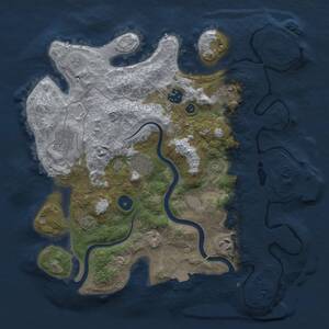 Thumbnail Rust Map: Procedural Map, Size: 3400, Seed: 2106593295, 11 Monuments