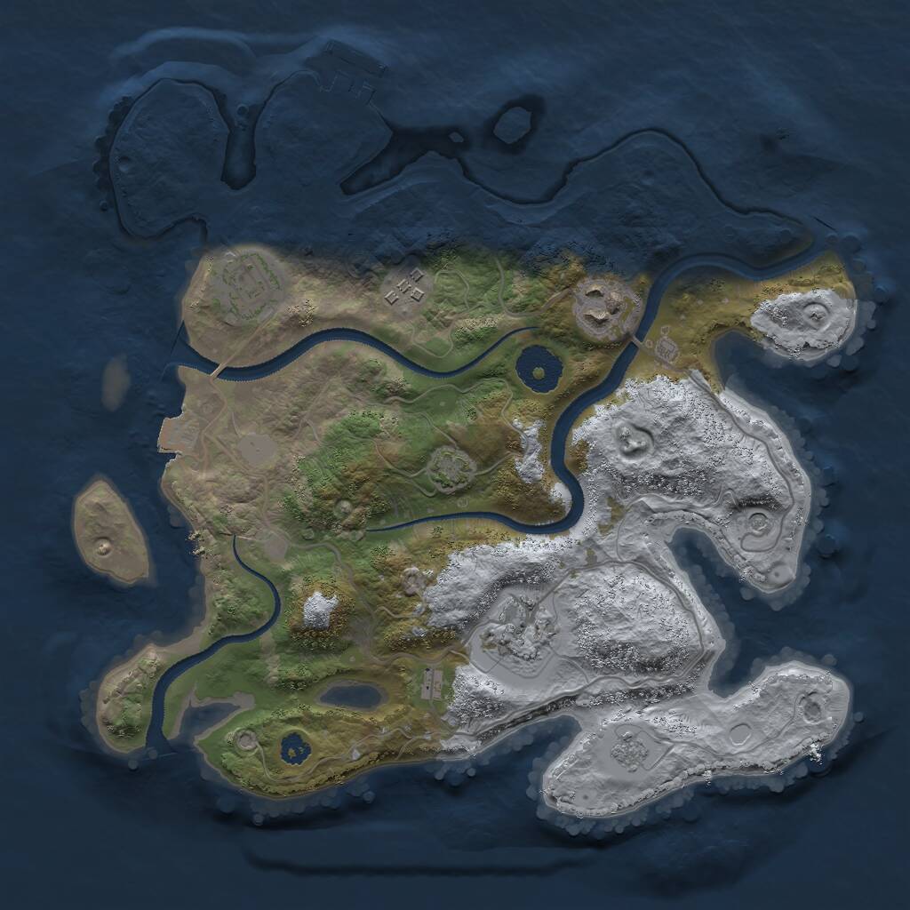Rust Map: Procedural Map, Size: 3000, Seed: 928901887, 9 Monuments