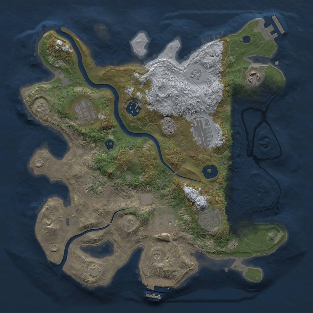 Rust Map: Procedural Map, Size: 3200, Seed: 679771322, 14 Monuments