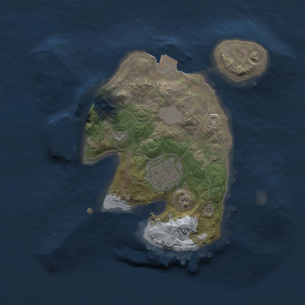 Rust Map: Procedural Map, Size: 2000, Seed: 2141042906, 4 Monuments