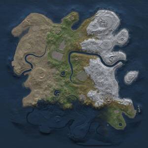 Thumbnail Rust Map: Procedural Map, Size: 3500, Seed: 132221892, 13 Monuments