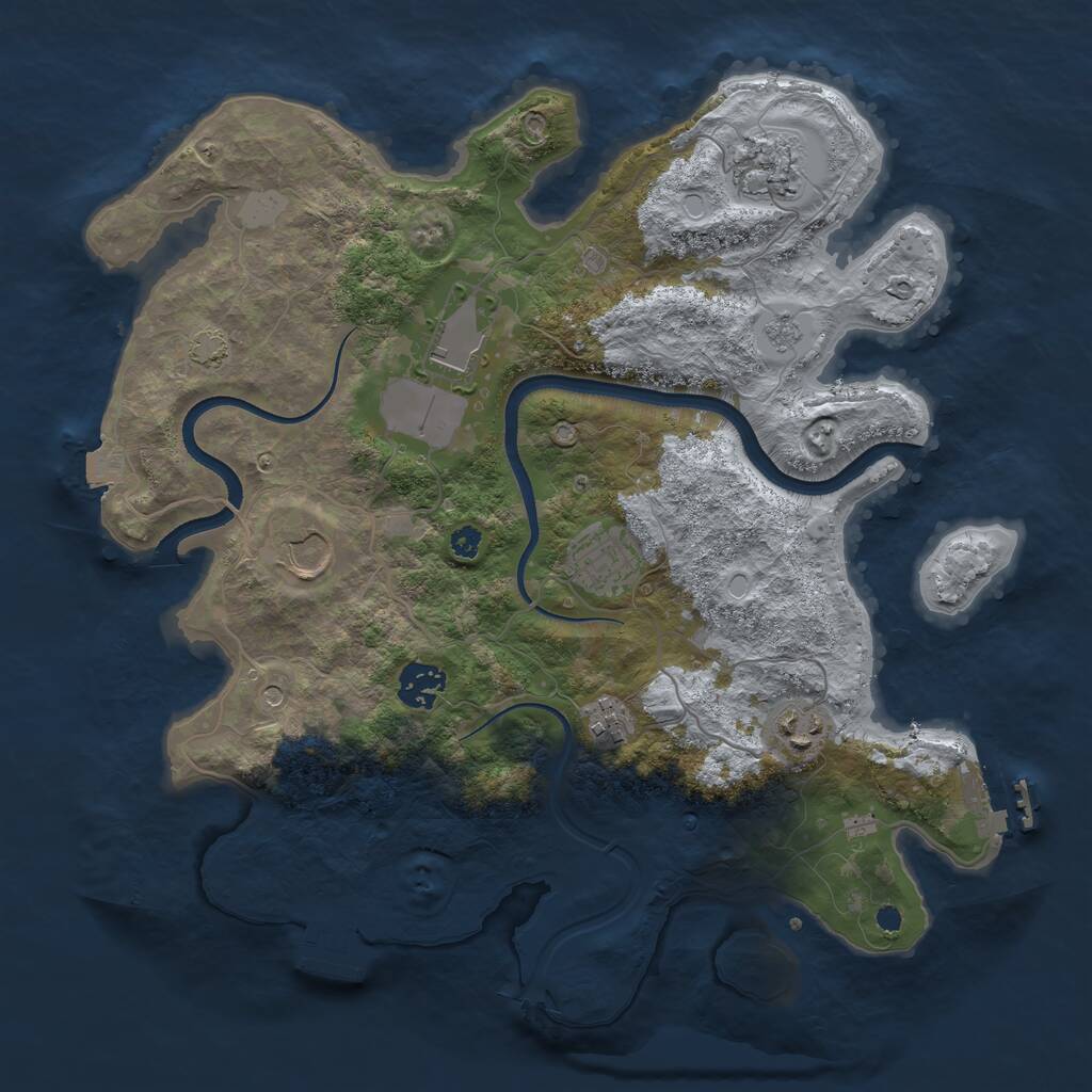 Rust Map: Procedural Map, Size: 3500, Seed: 132221892, 13 Monuments